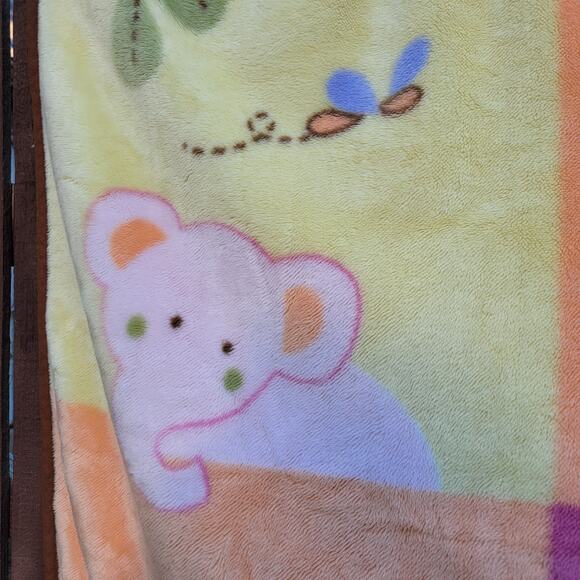 CoCaLo Baby Blanket 36x40 Pink Zoo Animals Elephant Zebra Hippo Koala Soft Plush - Picture 8 of 11